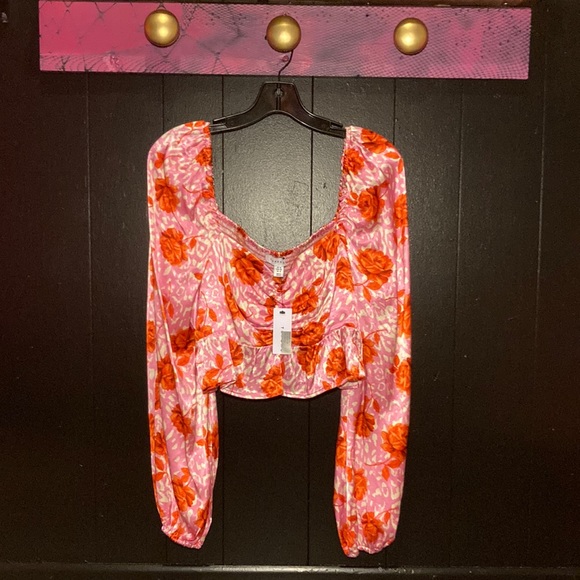 Topshop Tops - NWT topshop size 12  stretchy around waist and bust bell sleeve blouse